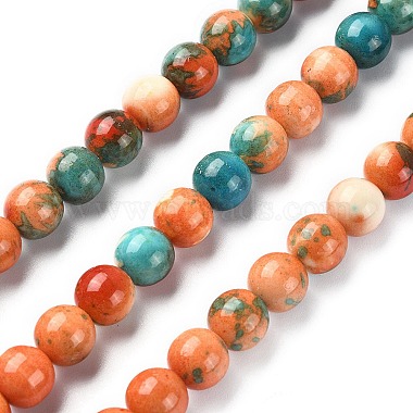 Synthetic Ocean White Jade Round Beads Strands(G-YW0001-42C)-2