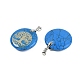 Synthetic Turquoise Flat Round Pendants(G-Q188-01P-04)-2