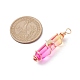 2Pcs 2 Style Two Tone Glass Double Terminated Point Beads Pendants Set(PALLOY-JF02538)-3