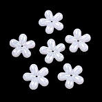 Plating Opaque Acrylic Imitation Shell Beads, Flower, Seashell Color, 19x19.5x4mm, Hole: 1.5mm, about 714pcs/500g(OACR-P039-04A)