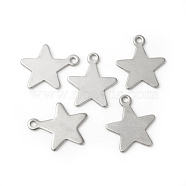 201 Stainless Steel Pendants, Star, Stamping Blank Tag, Stainless Steel Color, 15x13x0.6mm, Hole: 1.4mm(STAS-F192-040P)