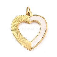 Natural Shell Pendants, Heart Charms with Ion Plating(IP) 304 Stainless Steel Findings, with Jump Rings, Real 14K Gold Plated, 16.5x15x1.3mm, Hole: 2mm(X-STAS-G295-42G)