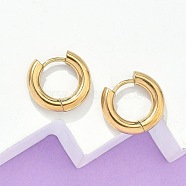 Ion Plating(IP) 304 Stainless Steel Hoop Earrings, Golden, 13x14mm, Pin: 1mm(X-EJEW-F111-14mm-G)