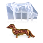Dachshund Dog DIY Silicone Molds, Fondant Molds, Resin Casting Molds, for Chocolate, Candy, UV Resin & Epoxy Resin Craft Making, White, 60x106x35mm, Inner Diameter: 50x100x25mm(PW-WG37740-01)