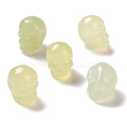 Natural New Jade Beads, Halloween Skull, 11~11.5x8.5~9x11~11.5mm, Hole: 0.9~1mm(G-C038-01M)