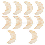 Unfinished Wooden Crescent Moon Shape, Blank Wooden Slices for Painting Arts, Pyrography, Home Decor, BurlyWood, 8x5.5x1cm(WOOD-WH0124-09)