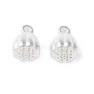 Alloy Charms, Lotus Seedpod, Silver, 9x7mm, Hole: 1.2mm(FIND-E042-03S)