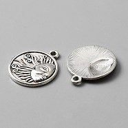 Tibetan Style Alloy Pendants, Flat Round with Sun Charms, Antique Silver, 22.5x19x2.5mm, Hole: 1.6mm(FIND-CJC0012-025)