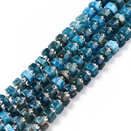 Natural Apatite Beads Strands, with Seed Beads, Heishi Beads, Flat Round/Disc, 6~6.5x3~3.5mm, Hole: 1mm, about 35~42pcs/strand, 7.09 inch~7.68 inch(18~19.5cm)(G-N327-07D)