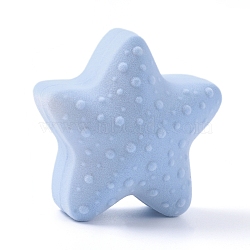 Starfish Shape Velvet Jewelry Boxes, Portable Jewelry Box Organizer Storage Case, for Ring Earrings Necklace, Sky Blue, 6.2x6.1x3.8cm(VBOX-L002-D02)