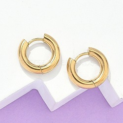 Ion Plating(IP) 304 Stainless Steel Hoop Earrings, Golden, 13x14mm, Pin: 1mm(X-EJEW-F111-14mm-G)