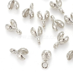 Brass Bead Tips, Calotte Ends, Clamshell Knot Cover, Platinum, 8.5x4x4.5mm, Hole: 1mm(KK-N0002-04P)