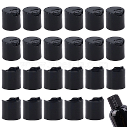 24Pcs Plastic Press Caps, Replacement Disc Top, Dispensing Lotion Bottle Closure, Column, Black, 2.8x2.8cm(KY-CP0001-37A)