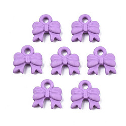 Spray Painted Alloy Charms, Cadmium Free & Lead Free, Bowknot, Medium Orchid, 9.5x9x2mm, Hole: 1.5mm(PALLOY-T075-122B-RS)