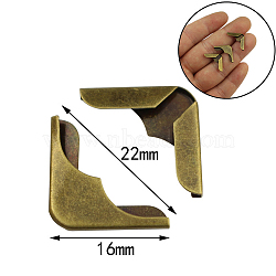 Iron Bag Decorate Corners Protector, Triangle Carved Edge Guard Protector, for Handbags Book Album Accessories, Antique Bronze, 1.6x1.6cm, Inner Diameter: 0.1cm(PURS-PW0001-501C-AB)