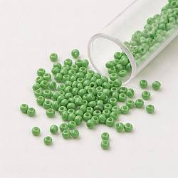 11/0 Grade A Round Glass Seed Beads, Baking Paint, Light Green, 2.3x1.5mm, Hole: 1mm, about 48500pcs/pound(SEED-N001-A-1026)