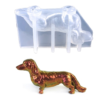 Dachshund Dog DIY Silicone Molds, Fondant Molds, Resin Casting Molds, for Chocolate, Candy, UV Resin & Epoxy Resin Craft Making, White, 60x106x35mm, Inner Diameter: 50x100x25mm