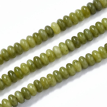 Natural Xinyi Jade/Chinese Southern Jade Beads Strands, Rondelle, 4~5x2mm, Hole: 0.8mm, about 150~155pcs/strand, 14.96~15.35''(38~39cm)