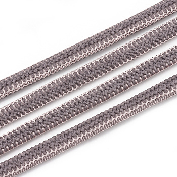 Elastic Cord, with Nylon Outside and Rubber Inside, Rosy Brown, 5.5x2.5mm, about 100yard/bundle(300 feet/bundle)
