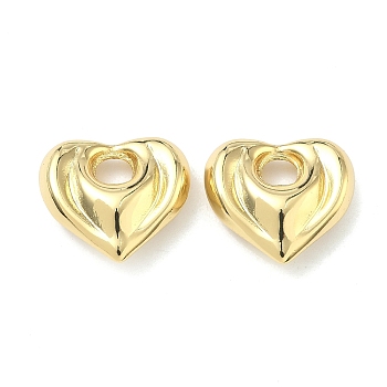 Brass Pendants, Heart Charms, Cadmium Free & Lead Free, Long-Lasting Plated, Rack Plating, Real 18K Gold Plated, 18.5x20x7mm, Hole: 5mm