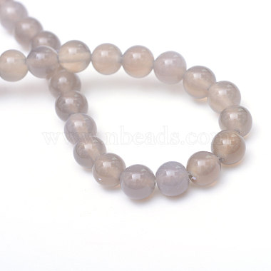 Round Natural Grey Agate Bead Strands(X-G-R345-8mm-07)-3