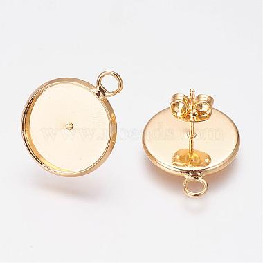 Brass Stud Earring Settings(KK-G301-01G)-2