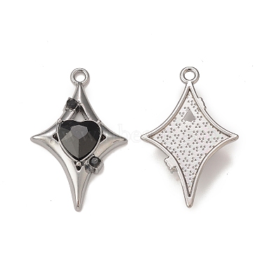 Gunmetal Black Star Alloy+Glass Pendants