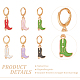 6 Pairs 6 Colors Alloy Enamel Boots Dangle Leverback Earrings with Iron Pins(EJEW-AN0004-70)-3