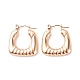 Ion Plating(IP) 304 Stainless Steel Chunky Rectangle Hoop Earrings for Women(EJEW-K242-03RG)-1