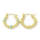 Ion Plating(IP) 304 Stainless Steel Twist Teardrop Hoop Earrings with Enamel for Women(EJEW-G293-18A-G)-2