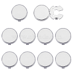 5Pairs Brass Cuff Buttons, Cufflink Findings for Apparel Accessories, Platinum, 28x15x2mm, Inner Diameter: 12.8mm(DIY-FG0005-91)