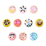 10Pcs 10 Colors Glass Enamel Beads, Hand Painted Beads, Donut, Mixed Color, 15x9mm, Hole: 1.2mm, 1pc/color(LAMP-CJ0002-48)
