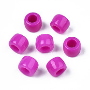 Opaque Acrylic European Beads, Large Hole Beads, Rondelle, Magenta, 8x6mm, Hole: 4mm, about 2033pcs/500g(SACR-S273-34E)