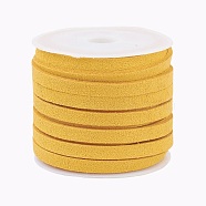 Faux Suede Cord, Faux Suede Lace, Goldenrod, 5x1.5mm, about 5.46 yards(5m)/roll(X-LW-R003-5mm-1061)