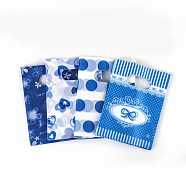 Printed Plastic Bags, Rectangle, Deep Sky Blue, 25x20cm(PE-T003-20x25cm-02)