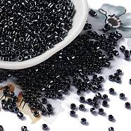 Baking Paint Glass Seed Beads, Cylinder, Midnight Blue, 2.5x2mm, Hole: 1.4mm, about 45359pcs/pound(SEED-S042-15A-22)