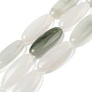 Natural Jade Beads Strands, Flat Oval, 30x13x5.5mm, Hole: 1mm, about 13pcs/strand, 15.35''(39cm)(G-B078-E03-01)