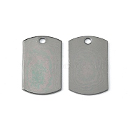 Brass Pendants, Stamping Blank Tag, Rectangle, Gunmetal, 25x15.6x1mm, Hole: 2mm(KK-WH0034-47B)