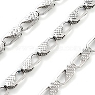 Non-Tarnish 304 Stainless Steel Link Chain, Stainless Steel Color, Link: 10x4x2.5mm(CHS-H026-12P)