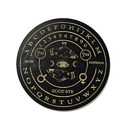 Custom Poplar Wood Pendulum Board, Wooden Dowsing Divination Board, for Witchcraft Wiccan Altar Supplies, Flat Round, Black, Eye Pattern, 200x4.5mm(DJEW-F017-01D)