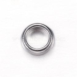 304 Stainless Steel Beads, Ring, Stainless Steel Color, 4.5x1.5mm, Hole: 3mm(STAS-P093-03)