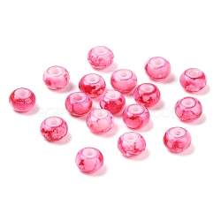 Opaque Spray Painted Glass Beads, Rondelle, Cerise, 8x5mm, Hole: 2mm, about 1041pcs/500g(GLAA-G118-01O)