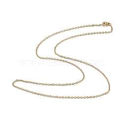 Ion Plating(IP) 304 Stainless Steel Cable Chain Necklace for Men Women, Golden, 23.62 inch(60cm)(NJEW-K245-024A)