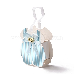 Paper Gift Boxes, Party Favor Boxes, with Ribbon,  Decorative Gift Box for Weddings, Baby Shower, Birthday, Clothes Shape, Light Sky Blue, 7.2x3.2x8.9cm(CON-B005-01B)