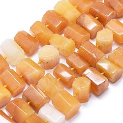 Natural Topaz Jade Beads Strands, Hexagonal Prism, 11~14x7~11mm, Hole: 0.5mm, about 41pcs/strand, 16.5 inch~16.9 inch(42~43)(G-K293-J12-C)