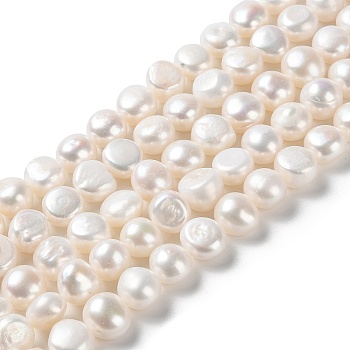 Natural Cultured Freshwater Pearl Beads Strands, Two Sides Polished, Grade 5A, PapayaWhip, 11~12x7~8.5mm, Hole: 0.5mm, about 34pcs/strand, 14.17 inch(36cm)
