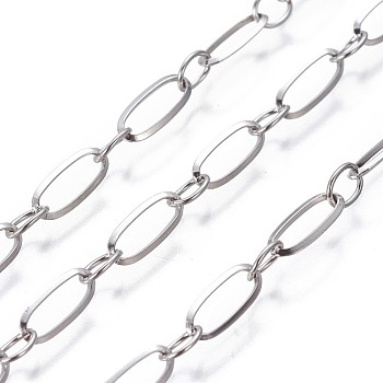 304 Stainless Steel Figaro Chains, Soldered, Stainless Steel Color, 5~9.5x4x0.5~0.8mm