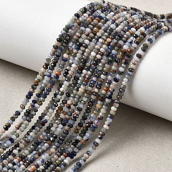 Natural Sodalite Beads Strands, Rondelle, Faceted, 2x1mm, Hole: 0.5mm, about 380pcs/strand, 14.96''(38cm)