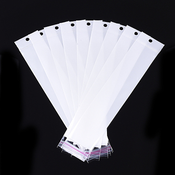 Pearl Film Cellophane Bags, OPP Material, Self-Adhesive Sealing, with Hang Hole, Rectangle, White, 26~27x5cm, Unilateral Thickness: 0.045mm, Inner Measure: 21~22.5x5cm