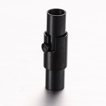 304 Stainless Steel Locking Tube Magnetic Clasps, Column, Gunmetal, 16x5mm, Hole: 3mm